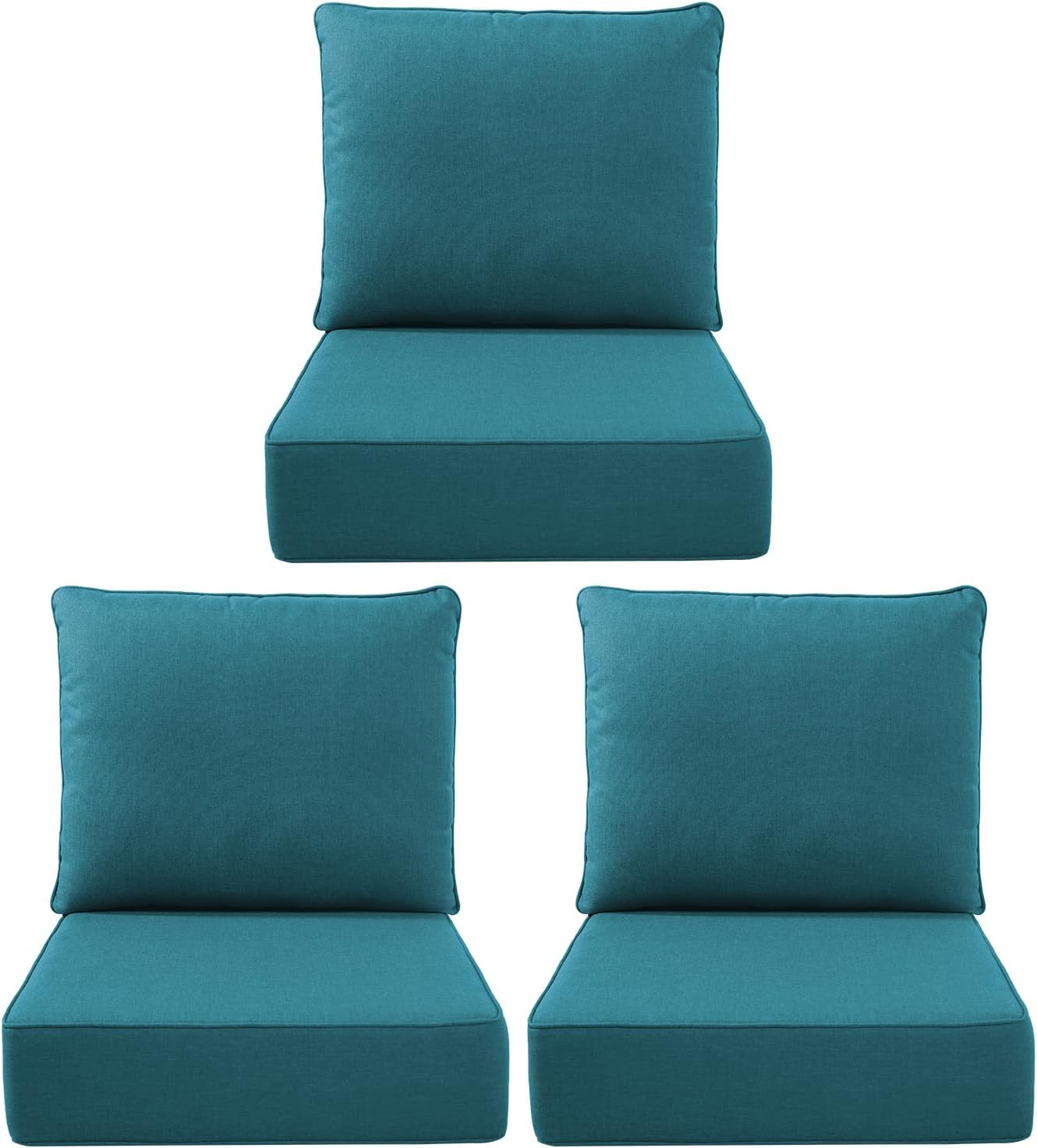 Luxury Outdoor Seat Cushion Set-22 x 24 x 6 Inch Outdoor Chair Cushions with Water Resistant & Removable Cover Outdoor Cushions for Patio Furniture Chair Sofa Couch