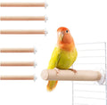 6 Pcs Wooden Bird Cage Perch, Cage Accessories, Parrot Toys, Mimics Wild Branches, for Parakeet, Cockatiel, Conure, Budgie, Lovebird, Small Medium Birds