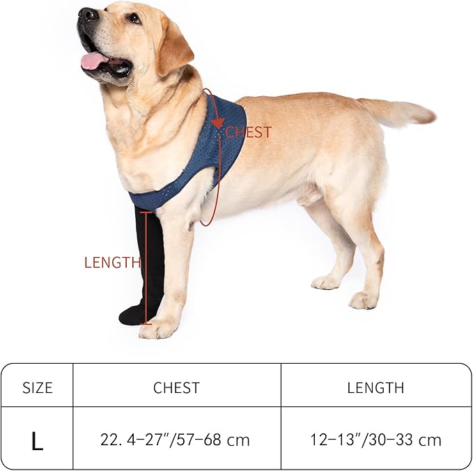 COODEO Dog Socks to Prevent Licking Paws, Healing Boots & Paw Protectors with Non-Slip Bottoms for Wound Protection, Waterproof Sleeve Shoes for Licking（Grey，L_Left