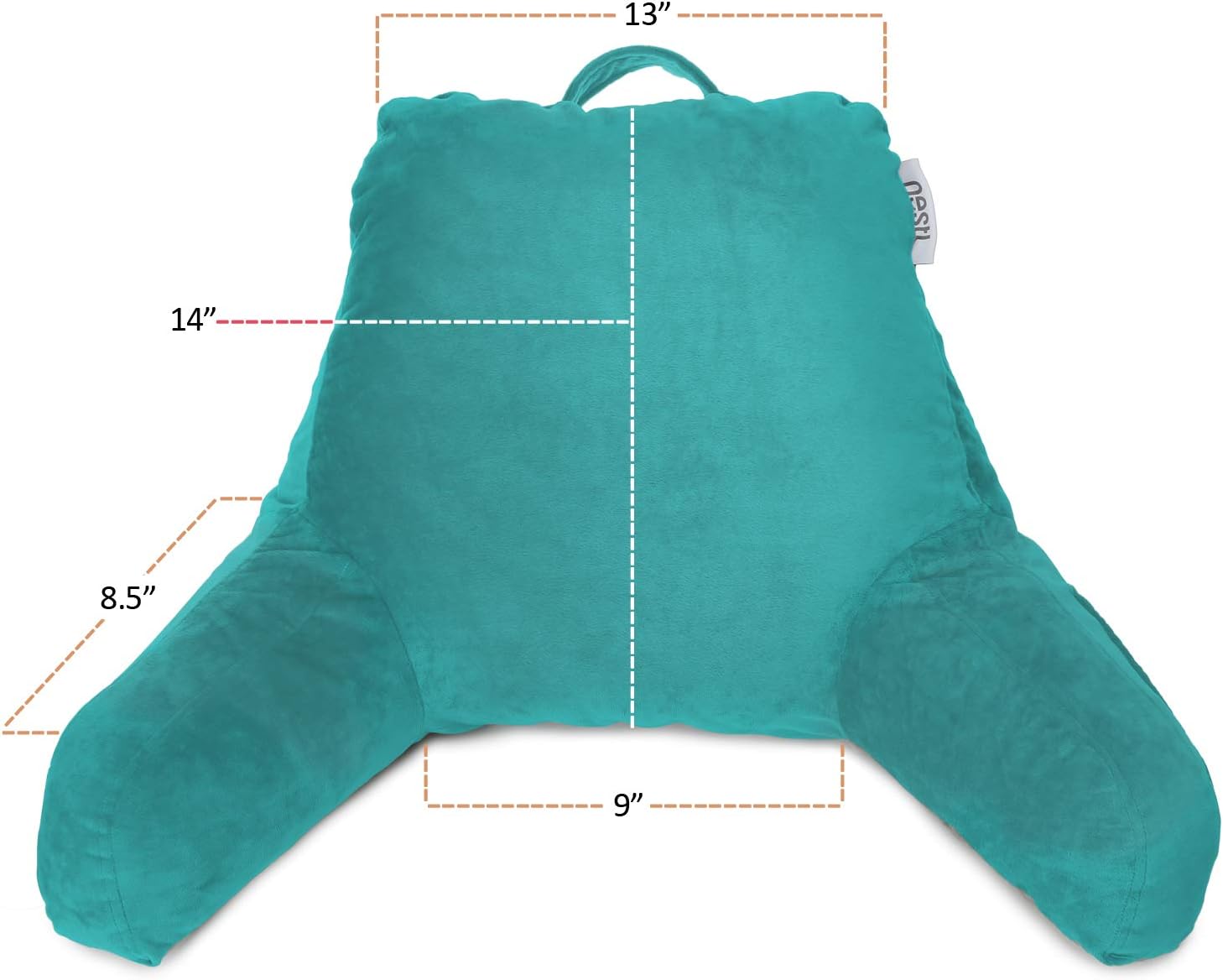 Nestl Reading Pillow for Kids & Teens with Shredded Memory Foam, Backrest Pillows for Reading, Watching, and Gaming, Use on The Couch, Bed, or Floor, Adjustable Support with Washable Cover Teal