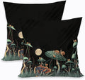 2 Pcs Mushroom Flower Farmhouse Throw Pillow Covers, Summer Seasonal Pillowcase Farmhouse Decorative Linen Cushion Case for Sofa Couch for Couch Sofa Bed Bedroom Living Room Office Home Decor