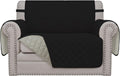Easy-Going Oversized Chair Sofa Slipcover Reversible Sofa Cover Water Resistant Couch Cover Furniture Protector Cover with Elastic Straps for Pets Dog (Oversized Chair, Black/Beige)