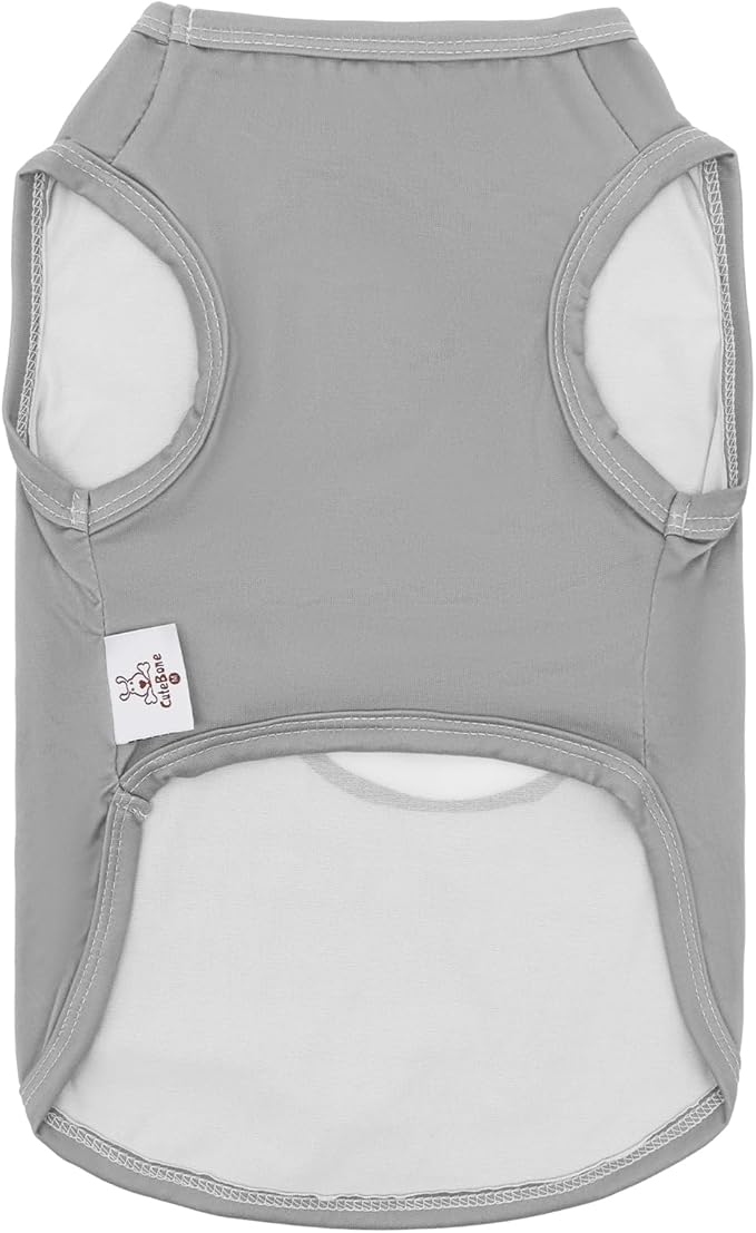 CuteBone Dog Shirts 2-Pack Soft Pet Clothes Breathable Summer Vest for Small Puppy and Stretchy Cat Apparel 2BX20L-D