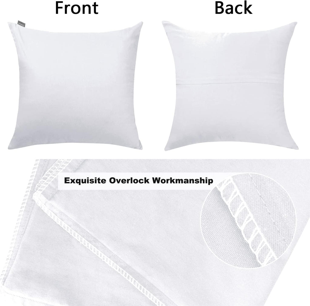 Thmyo 4-Pack 100% Cotton Comfortable Solid Decorative Throw Pillow Case Square Cushion Cover Pillowcase Sublimation Blank Pillow Covers Christmas DIY Throw Pillowcase for Sofa(26x26inch/66x66cm,White)