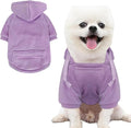 Jecikelon Pet Dog Cold Weather Coat with Pocket Winter Dog Hoodie Warm Puppy Clothes for Small Dogs Chihuahua Clothing (Purple, X-Large)