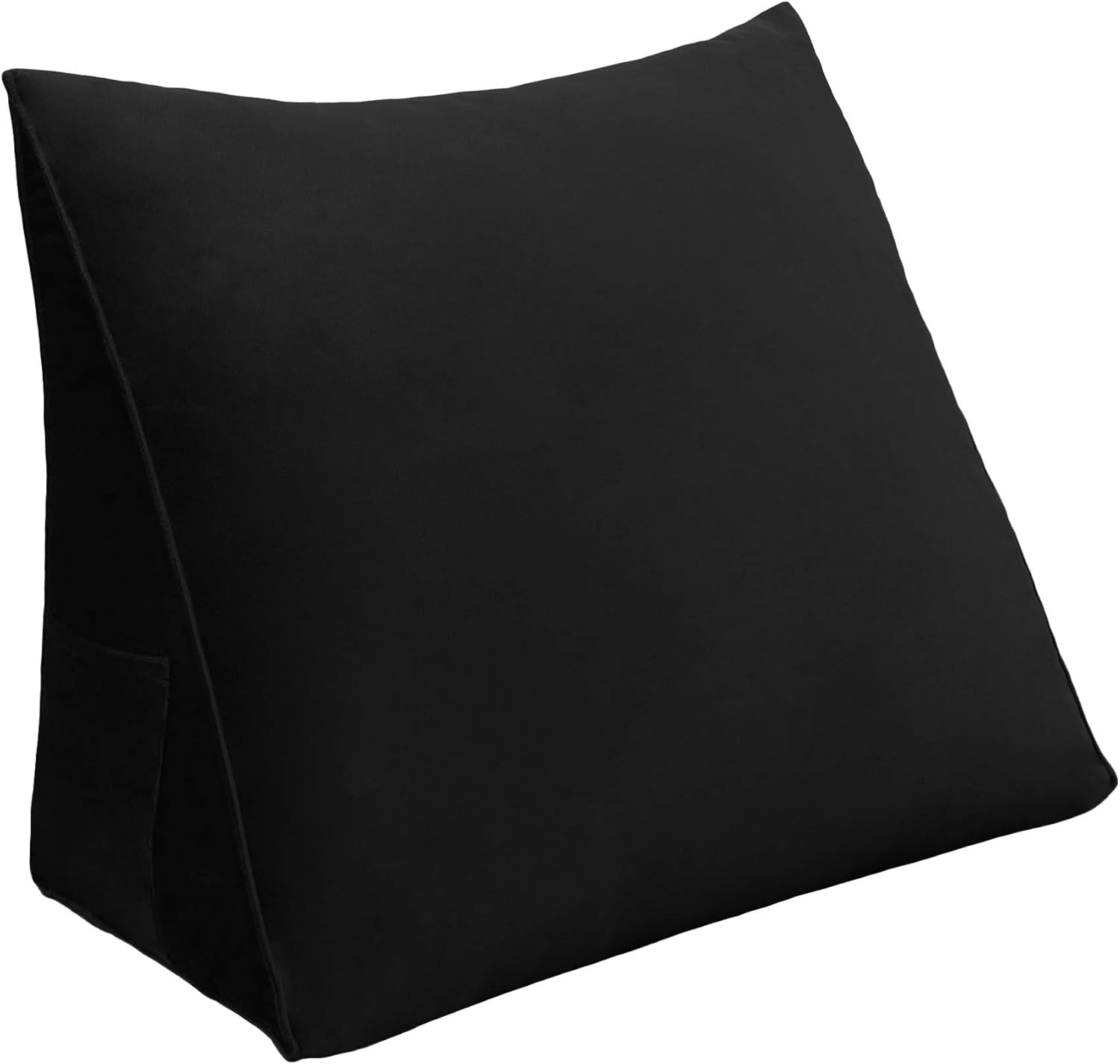 Wedge Headboard Pillow Dorm Room Reading Pillow Back Support for Sitting Up in Bed Bolster Lumbar Cushion Body Positioning Bedrest (Black, 24x8x20 in)