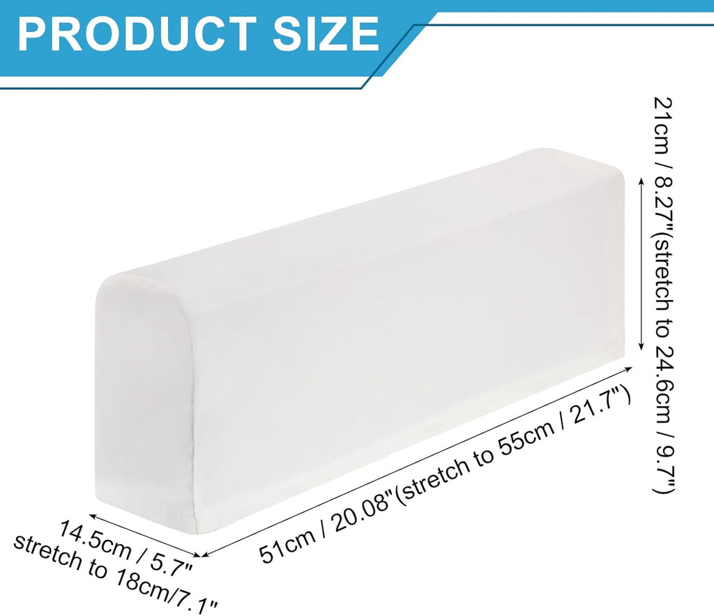 uxcell 4Pcs Stretch Armrest Covers, Polyester Soft Armchair Slipcovers Couch Recliner Arm Cover for Chair Sofa Protector, White