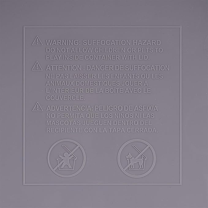 Amazon Basics Airtight Dog Food Storage Container with Scoop and Wheels, 69 QT, Gray