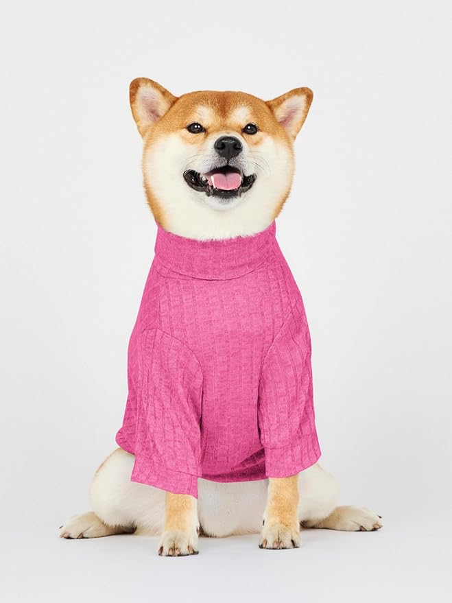 Dog Turtleneck Knitted Shirt Stretchy Pullover Sweater Winter Warm Puppy Clothes for Small Medium Dogs