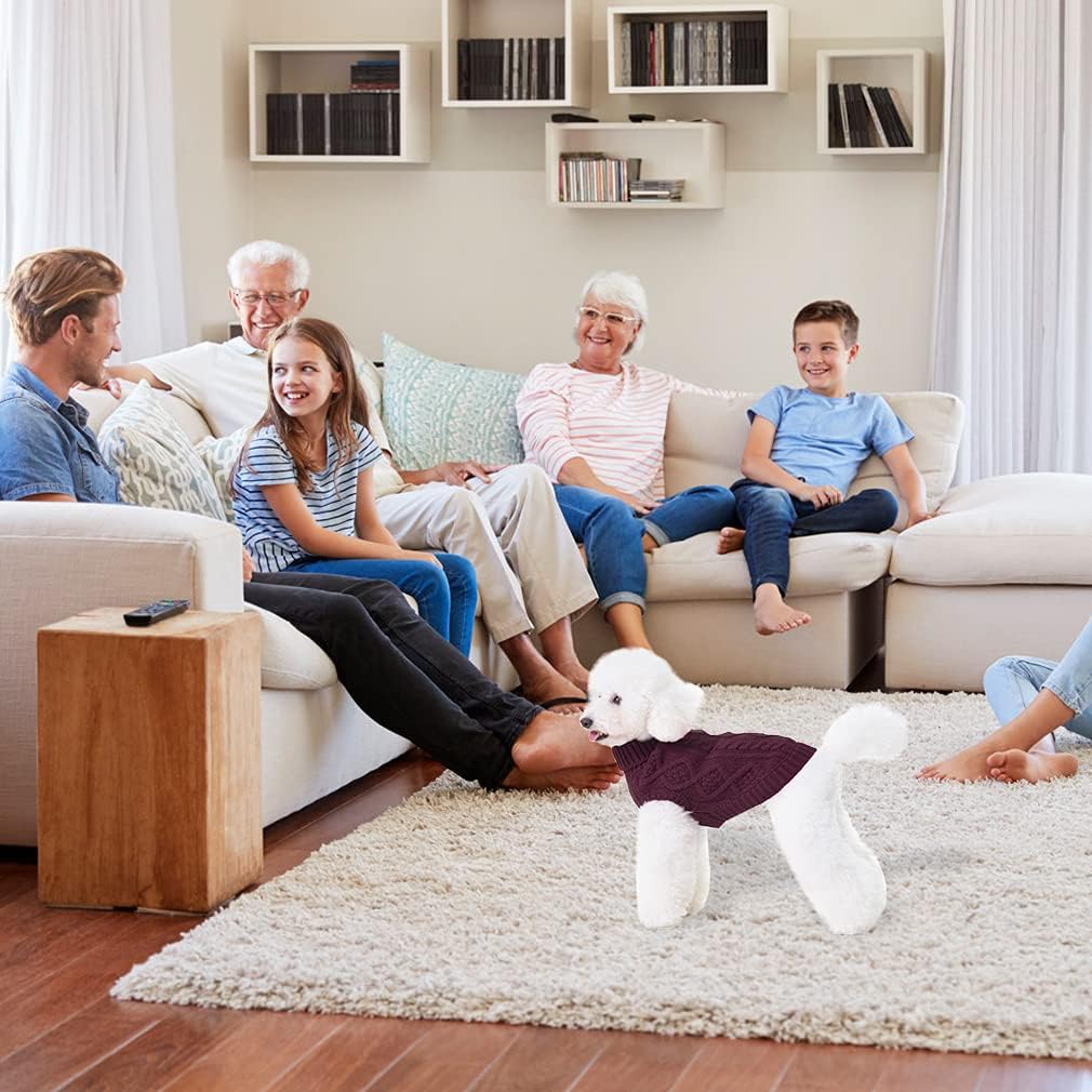 BINGPET Thermal Knitted Dog Sweater for Small Medium Large Dogs,Winter Dog Cat Coat Warm Sweartershirts Outfits,Classic Cable Knit Turtleneck Pullover Dog Jumper Coat Warm Sweartershirts