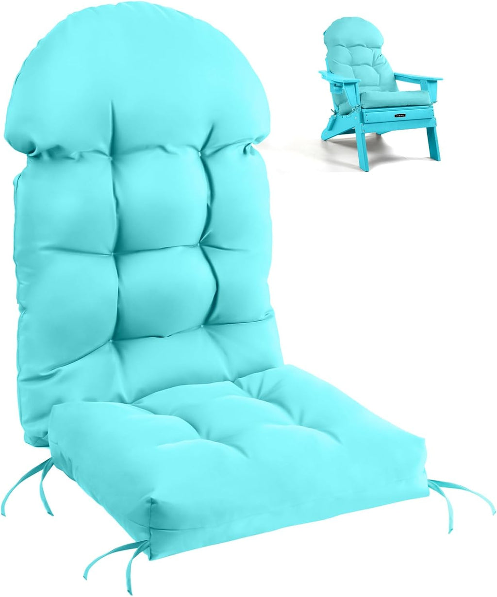 FUNBERRY Adirondack Chair Cushion, Thicken Comfy Cushions for Rocker Non Slip Fade Shield Waterproof High Back with Ties