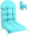 FUNBERRY Adirondack Chair Cushion, Thicken Comfy Cushions for Rocker Non Slip Fade Shield Waterproof High Back with Ties