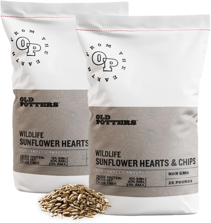 Wildlife Sunflower Hearts & Chips for Bird Feeding and Wildlife Bird attracting, Non-GMO and USA Grown, 50 lbs