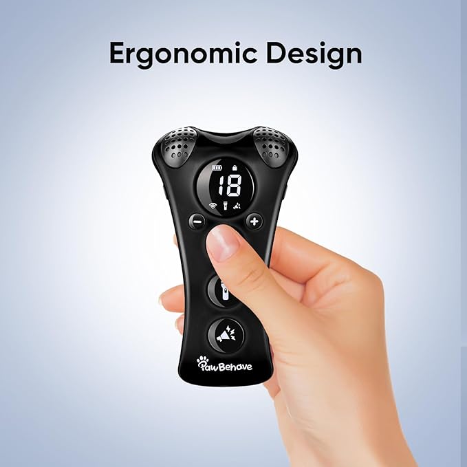 Adjustable Ultrasonic Dog Trainer – World's First Variable Frequency Pet Behavior Corrector with 10 Level Ultra Sound, 18 Dog Whistles, Anti-Bark Strobe Light, Humane Dog Deterrent (Black)