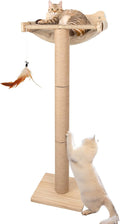 Cat Window Perch with Scratching Post, 46" Adjustable Tall Scratching Posts & Suction Cup – Multi-Level Perch for Climbing, Bird Watching, and Play, Supports 45 lbs (Drilling-Free)