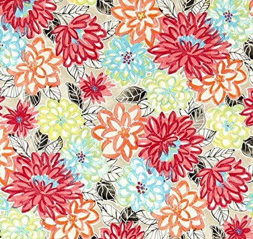 RSH DECOR: Tufted Wicker Loveseat Cushion | 41” x 19" | All-Weather Spun Fabric | Water and Fade-Resistant | Outdoor Settee Cushion for Patio Furniture | Artistic Floral