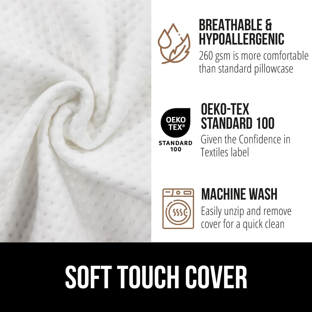 GORILLA GRIP Patent Pending Bed Wedge Pillow Headboard Gap Filler, US Designed, Comfortable Supportive High Density Foam Pillows, Stay in Place Gripping Dots, Wedges Between Mattress, Twin/XL White