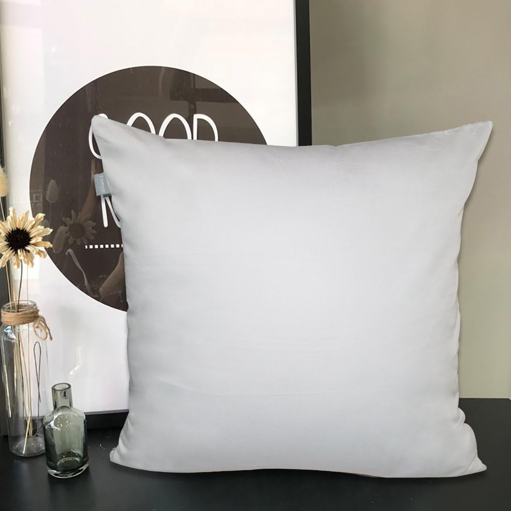 Thmyo 4-Pack 100% Cotton Comfortable Solid Decorative Throw Pillow Case, Square Cushion Cover Pillowcase Sublimation Blank Pillow Covers DIY Throw Pillowcase(18x18 inch/ 45x45cm,Light Silver Grey)