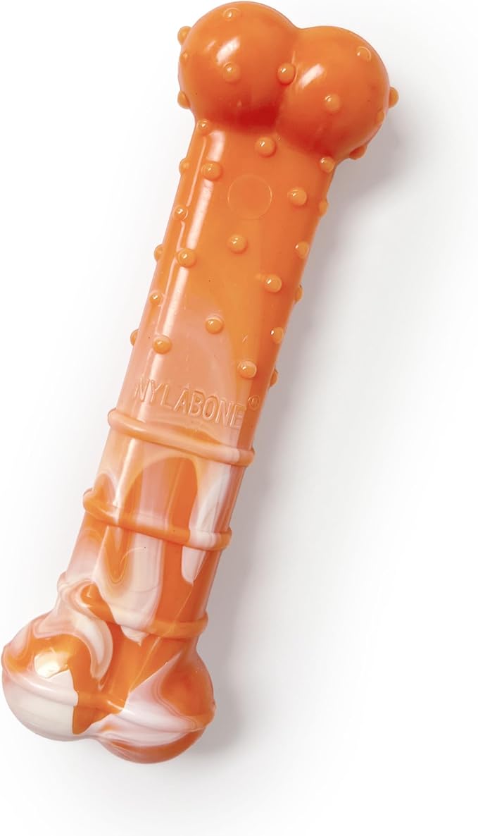 Nylabone Limited Edition 70th Birthday Textured Bone Power Chew Toy for Dogs, Durable & Tough Dog Toys for Aggressive Chewers, Roasted Chicken Flavor, Medium Dogs - Up to 35 lbs (1 Count)