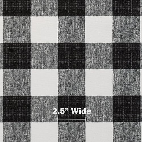 RSH DECOR: Tufted Wicker Loveseat Cushion | 41” x 19" | All-Weather Spun Fabric | Water and Fade-Resistant | Outdoor Settee Cushion for Patio Furniture | Black Buffalo Plaid - Made in USA