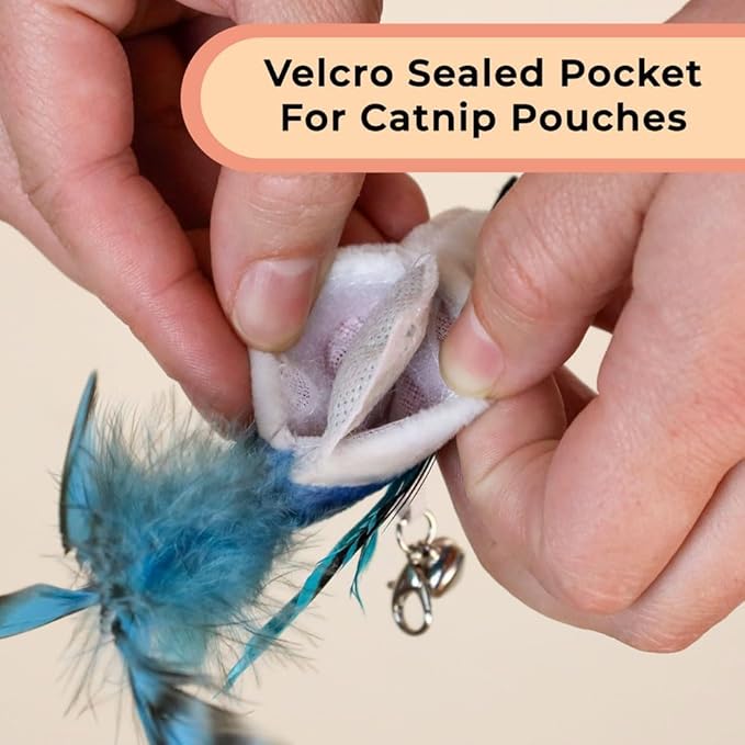 Interactive Catnip Bird Toy Set (5 Replacement Catnip Birds)