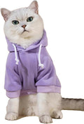 QWINEE Basic Dog Hoodie Sweatshirt Puppy Sweater Warm Cat Costumes Pet Clothes for Chihuahua Puppy Kitten Small Medium Dogs Mauve Purple Medium