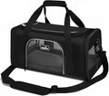 TSA Approved Pet Carrier for Small Medium Cats and Dogs | Dog Carrier with Adequate Ventilation | 4 Mesh Windows, 3 Entrance, Locking Safety Zippers, Padded Shoulder Strap, Black