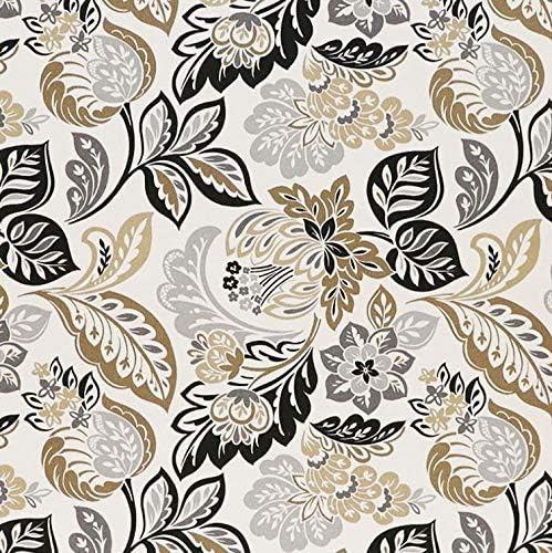 RSH DECOR: Tufted Wicker Loveseat Cushion | 41” x 19" | All-Weather Spun Fabric | Water and Fade-Resistant | Outdoor Settee Cushion for Patio Furniture | Dailey Pewter Grey Scroll