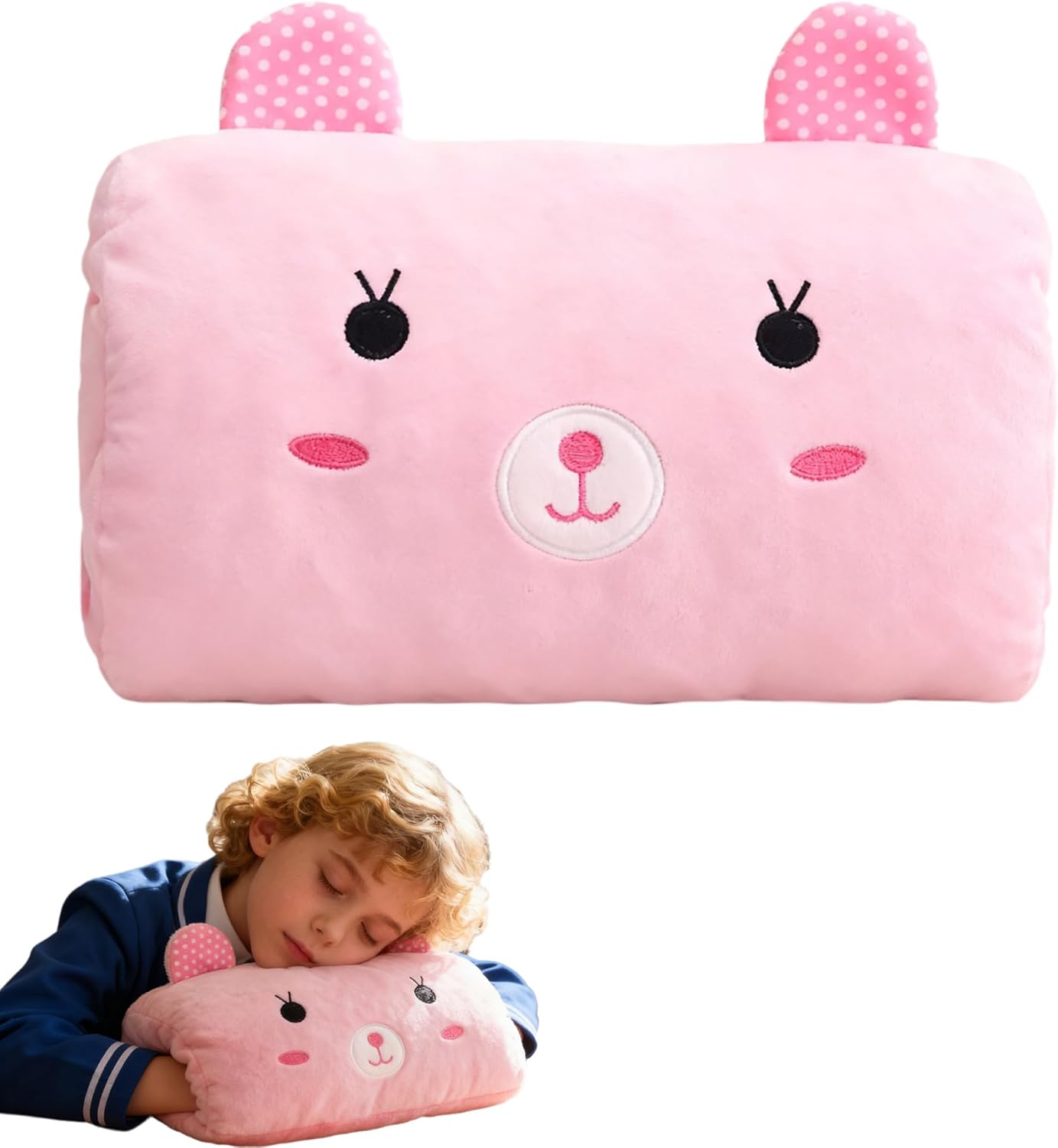Winter Kids Cartoon Hand Pillow Hand Warmer，Arm Support for Napping，Soft Cotton Travel Essentials for Children