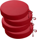 idee-home Outdoor Bistro Chair Cushions, 15”x15”x 3” Thick Outdoor Round Seat Cushions Set of 4 with Ties, Waterproof Round Patio Furniture for Garden
