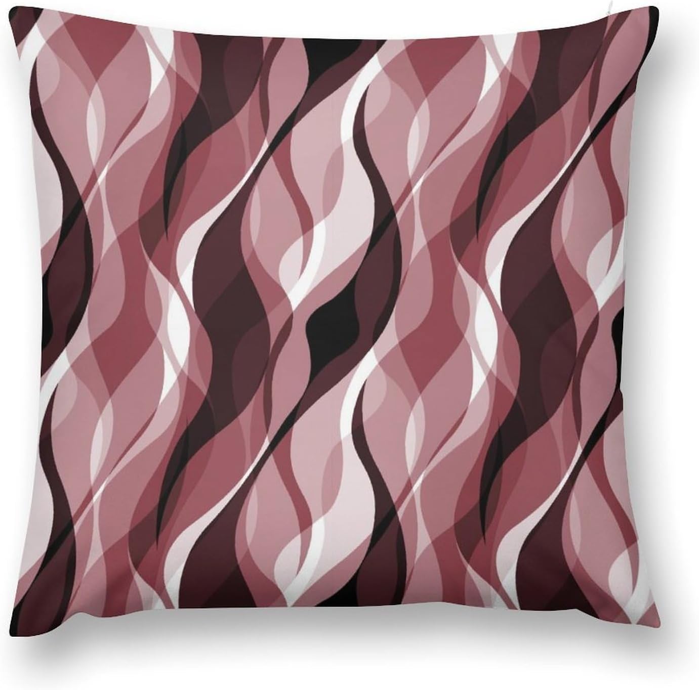 Burgundy Throw Pillow Covers Modern Abstract Ombre Burgundy Striped Decorations for Bedroom Living Room Farmhouse Sofa Pillows Bed Couch 20x20 Inch