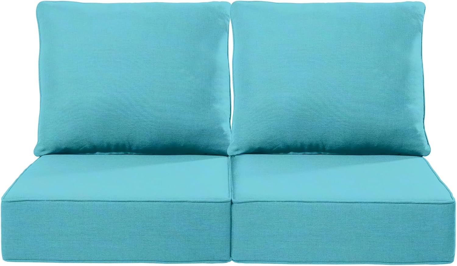 Luxury 24x24x6 Inch Outdoor Seat Cushions - Set of 2 Water Resistant Patio Chair Cushion for Porch Set Rattan Dining Rocker Glider Chairs Loveseat Couch Sectional Sofa - Turquoise
