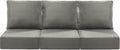 Luxury 24x24x6 Inch Patio Chair Cushions Set of 3 - Memory Foam Deep Seat Water-Resistant Patio Cushion for Lawn Dining Rocking Swivel Chairs Loveseat 3-Seater Sectional Sofa - Grey