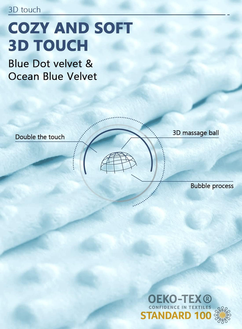 INSEN Reading Pillow, Back Pillow for Sitting in Bed and Couch, Gaming Pillow for Adults, Sit Up Support for Bed, Blue Bubble Velvet