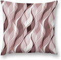 Pink Throw Pillow Covers Modern Abstract Pink and Grey Striped Decorations for Bedroom Living Room Farmhouse Sofa Pillows Bed Couch 12x12 Inch