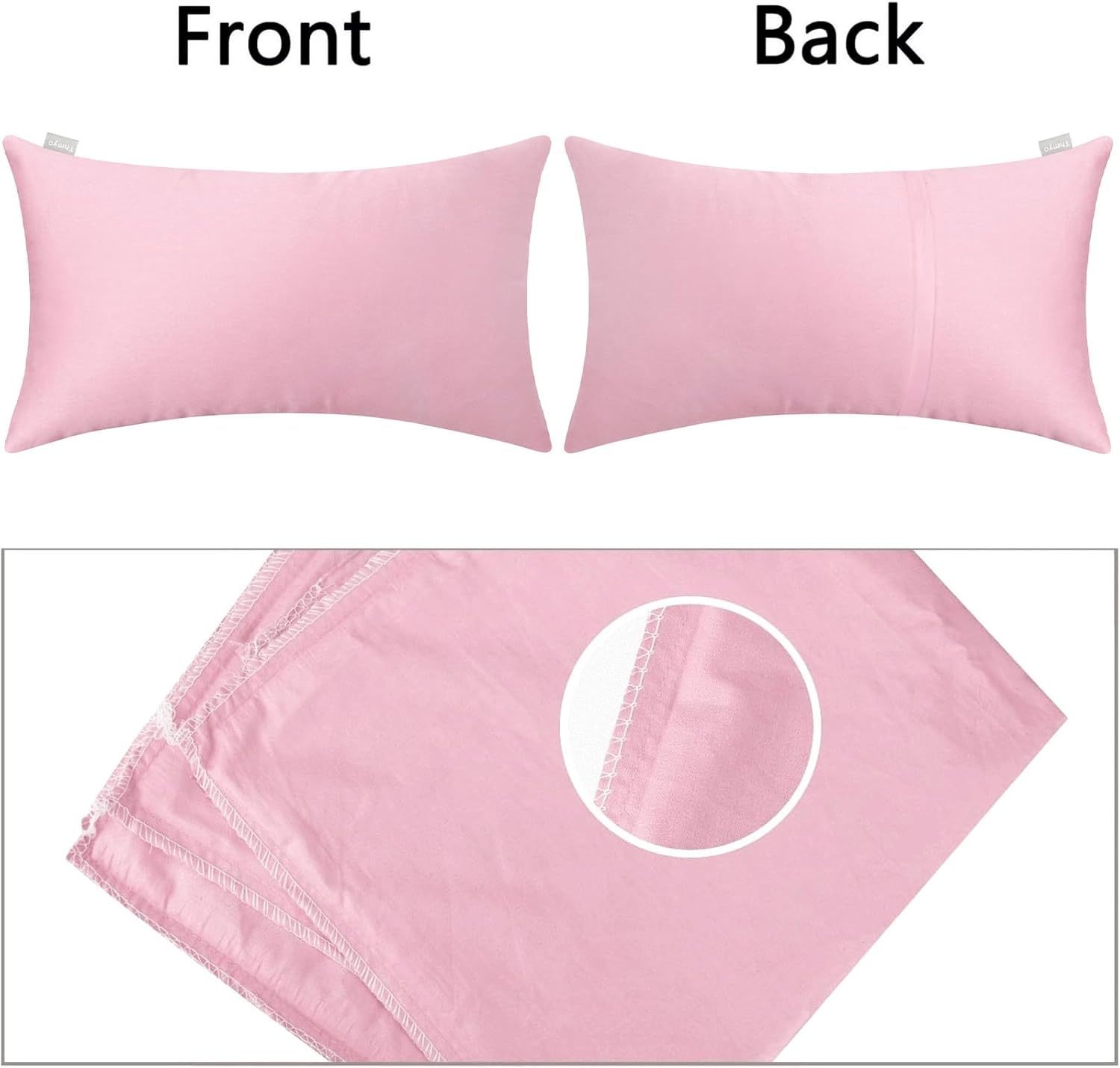 4-Pack 100% Cotton Lumbar Comfortable Solid Decorative Throw Pillow Case,Thmyo Rectangle Cushion Cover Pillowcase Sublimation Blank Pillow Covers DIY Throw Pillowcase(12x20inch/30x50cm, Pink)