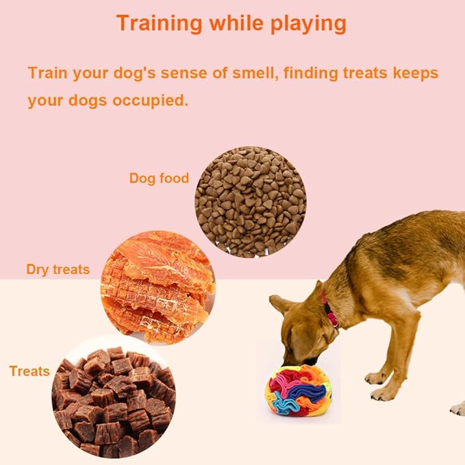 Snuffle Ball - Snuffle Ball for Dogs, Interactive Dog Toys to Keep Them Busy, Puppy Dog Puzzle Toy with Storage Bag Machine Washable