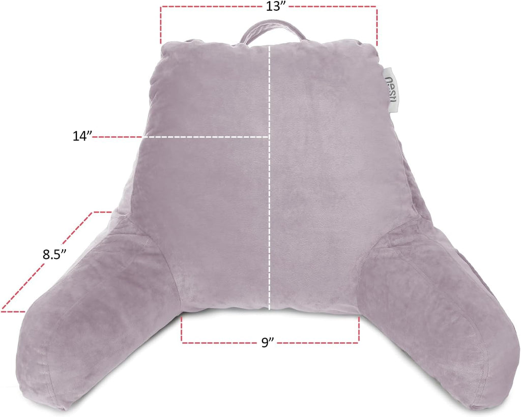 Nestl Reading Pillow for Kids & Teens with Shredded Memory Foam, Backrest Pillows for Reading, Watching, and Gaming, Use on the Couch, Bed, or Floor Adjustable Support with Washable Cover Dusty Purple