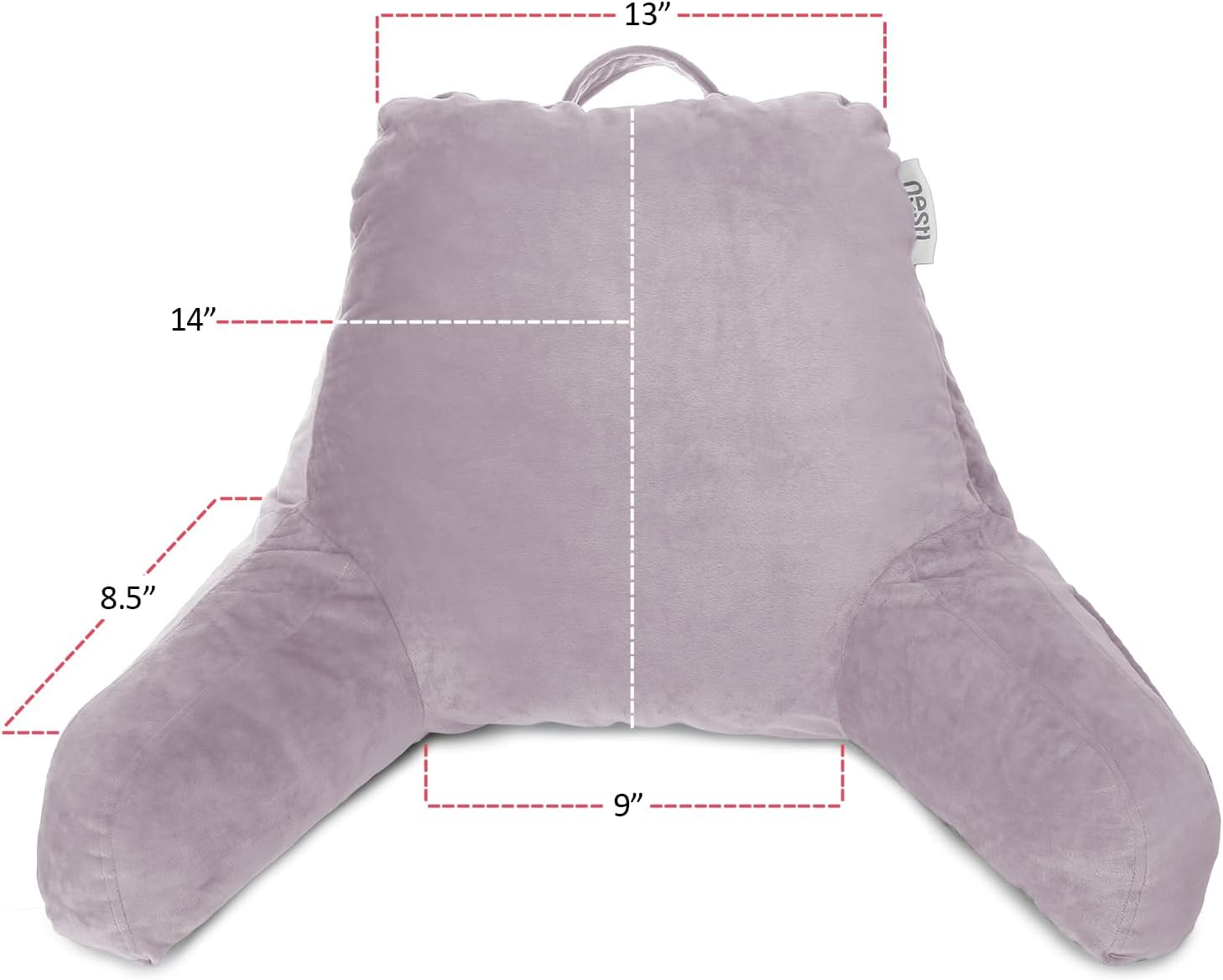 Nestl Reading Pillow for Kids & Teens with Shredded Memory Foam, Backrest Pillows for Reading, Watching, and Gaming, Use on the Couch, Bed, or Floor Adjustable Support with Washable Cover Dusty Purple