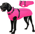 Lelepet Dog Winter Coat Waterproof Dog Jacket with Harness Built in Windproof Reflective Pet Coats for Extra Large Dogs, Thermal Fleece Lined Coats for Cold Weather Walking, Great Dane, Rose Red, 3XL