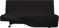 Easy-Going Futon Sofa Slipcover - Reversible Armless Couch Cover - Water Resistant for Pets & Kids (Black/Black)