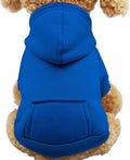 Jecikelon Winter Dog Hoodie Sweatshirts with Pockets Warm Dog Clothes for Small Dogs Chihuahua Coat Clothing Puppy Cat Custume (Dark Blue, Large)