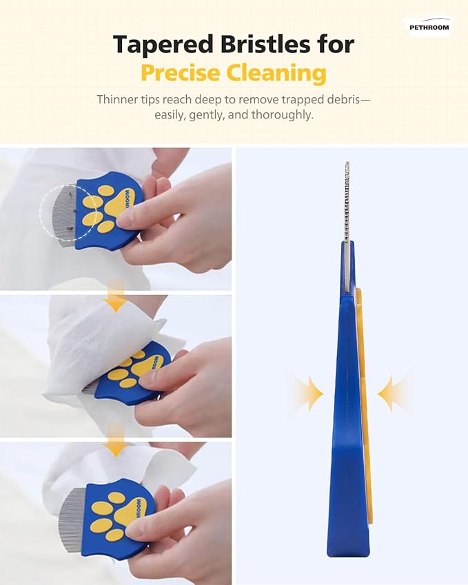 [PETHROOM] Professional Eye Comb for Pets | Stainless Steel Tear Stain Remover for Cats & Dogs | Gentle Round-Head Grooming Tool | Compact & Portable for Eye Gunk Removal