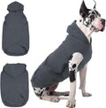 IECOii Warm Dog Hoodie for Large Dogs, Extra Large Dog Hoodie Fleece Vest with Leash Hole & Pocket, Big Dogs Sweatshirt for Giant Breed, Pullover Sleeveless Great Dane Sweater, Grey, 4XL