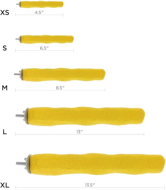 Sweet Feet and Beak Comfort Grip Safety Perch for Bird Cages - Pedicure Perch for Birds to Keep Nails and Beaks in Top Condition - Safe Easy to Install Bird Cage Accessories - X-Small 4.5"