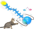 Interactive Cat Toys Ball for Indoor Cats Fast Rolling on Carpet, Chirping & Motion Activate Cat Toys (Blue Centipede)