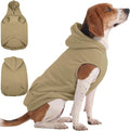 IECOii XL Dog Sweater, Pullover Hoodie for Medium Large Dogs, Warm Fleece Dog Sweatshirt with Hood for Cold Weather,Pet Winter Clothes for Dogs Girl Boy,Hooded Coat with Leash Hole, Khaki, XLarge