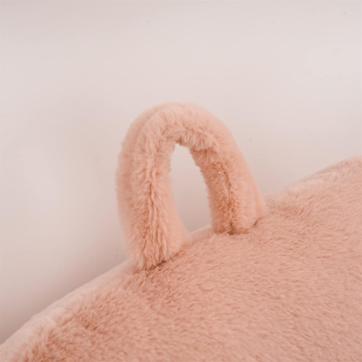 A Nice Night Faux Fur Reading Pillow Bed Wedge Large Adult Children Backrest with Arms Back Support for Sitting Up in Bed/Couch for Bedrest,Pink
