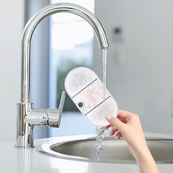 8 Replacement Filters + 8 Sponges Cat Water Fountain Filters Compatible with PETLIBRO Capsule Pet Water Fountain: PLWF002, 71oz/2.1L Ultra Quiet-BPA-Free