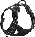 TRUE LOVE Adjustable No-Pull Dog Harness Reflective Pup Vest Harnesses Comfortable Control Brilliant Colors TLH5651(Black,M)